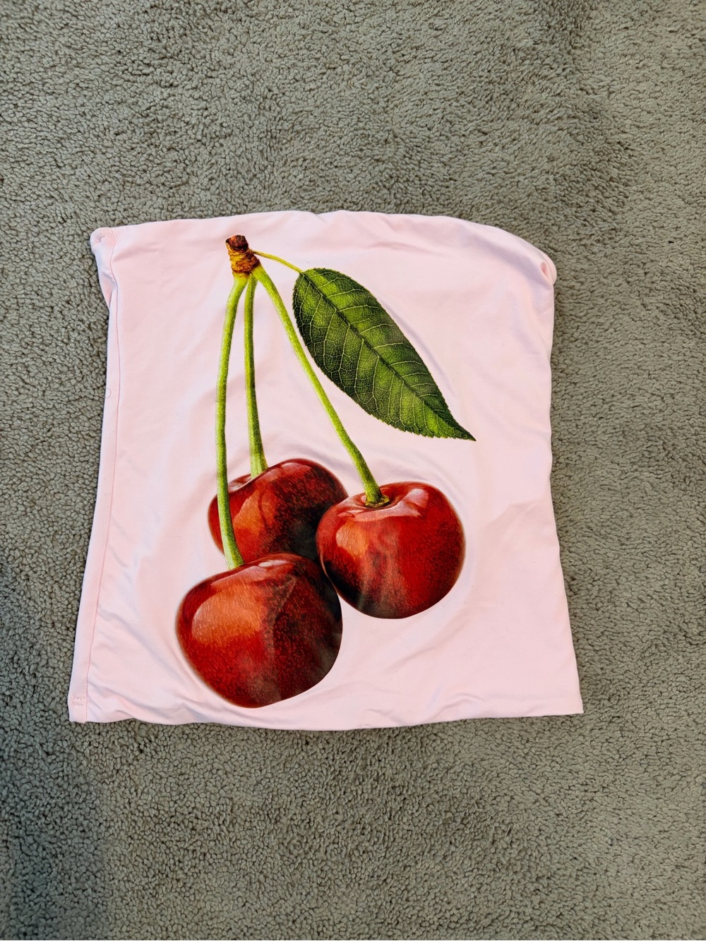 Zara Pink Tube Top with Cherry Graphic